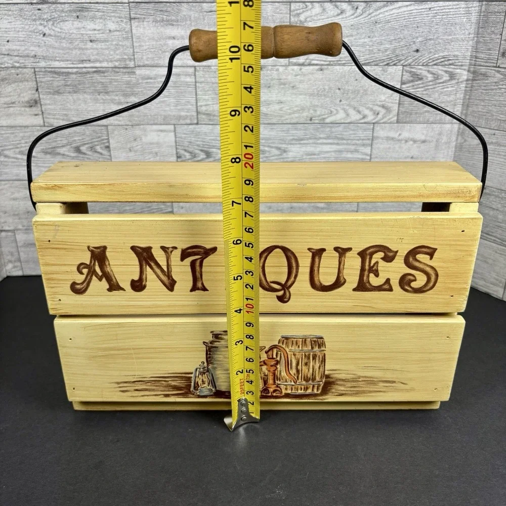 Antiques Sign Wood Hanging Or‎ Free Standing